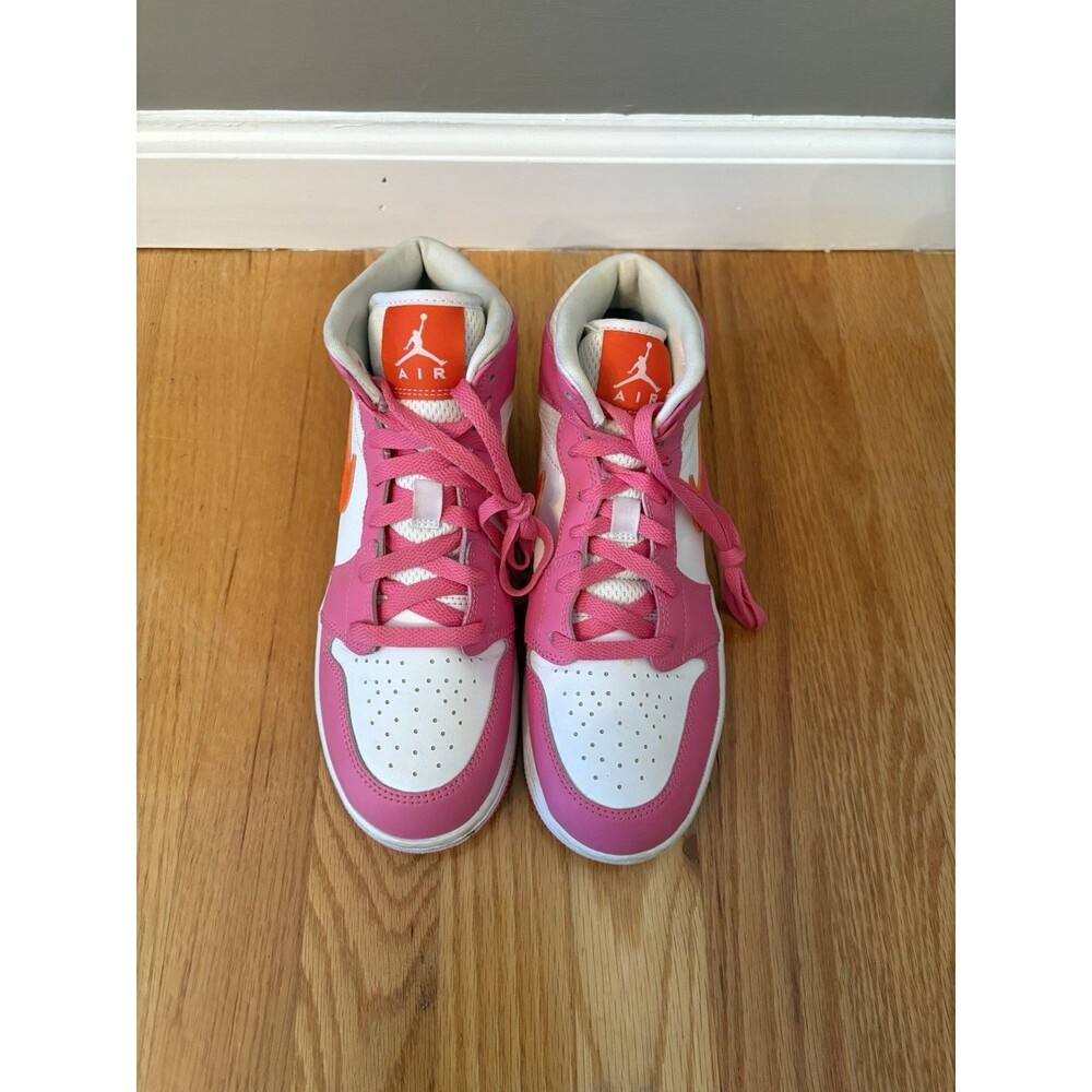 Nike Air Jordan 1 Mid Pinksicle Safety Orange White GS DX3240-681 Youth Size 6.5